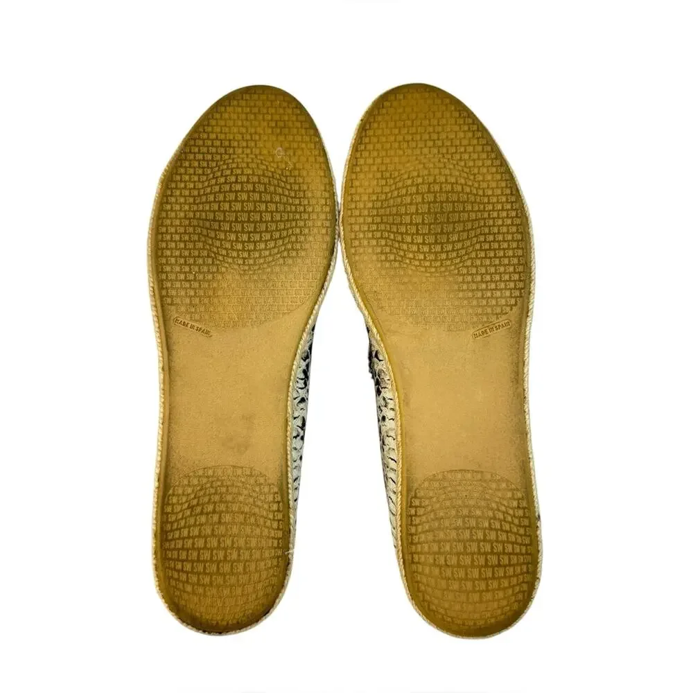 STUART WEITZMAN Catalan Snake-Print Espadrille Slip-On in Creme Women’s Sz 10
